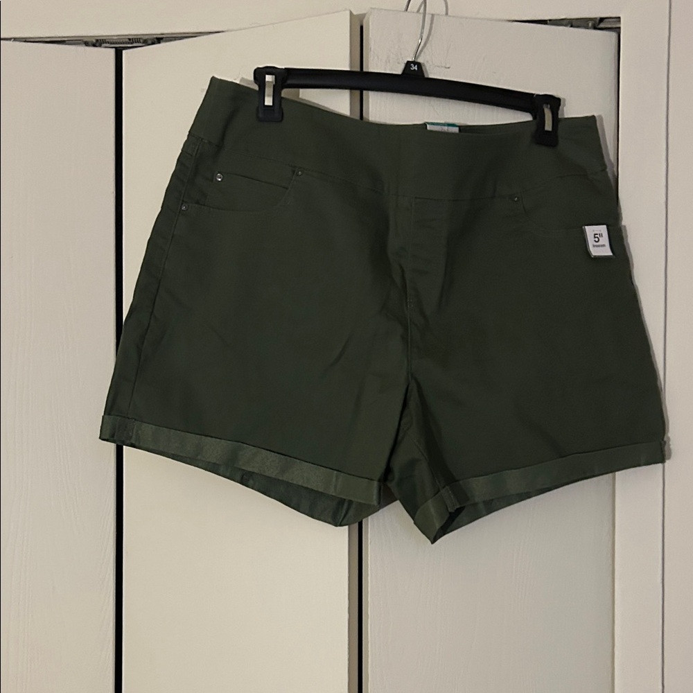 Green Casual Shorts